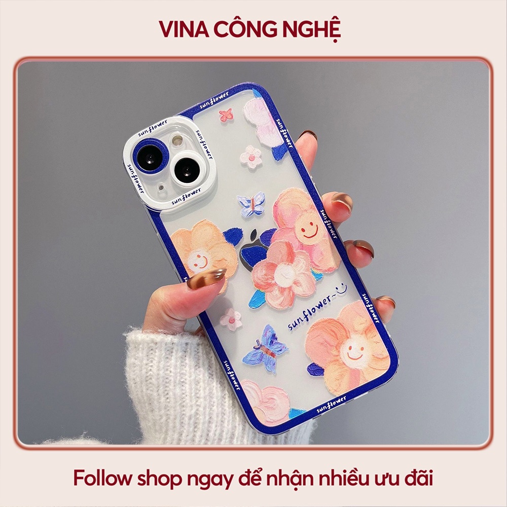 Ốp lưng Vsmart Joy 3/Joy 4/Bee 3/...dẻo trong in hình Sunflower
