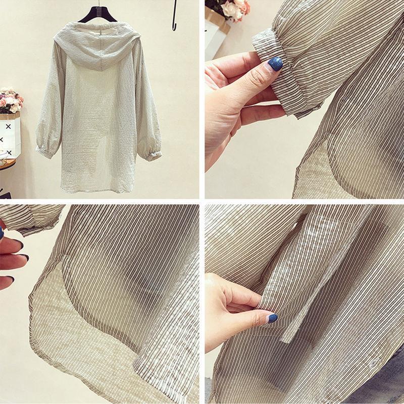 Áo Khoác Cardigan Dài Tay Siêu Mỏng Nhẹ Chống Tia Uv Có Mũ Trùm Thời Trang Đi Biển Mùa Hè Cho Nữ