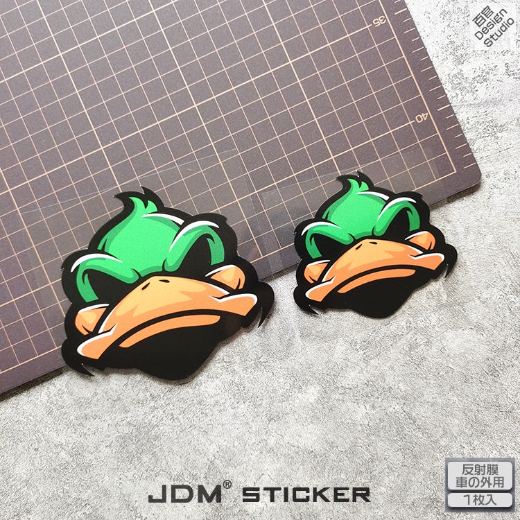 Miếng Dán Trang Trí Xe Hơi/Mô Tô Hình Chú Vịt Hoạt Hình Phản Quang Độc Đáo