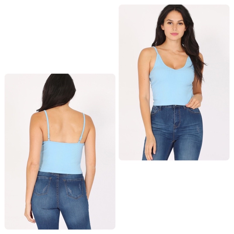 Áo hai dây cotton co giãn dây áo điều chỉnh hàng xuất xịn