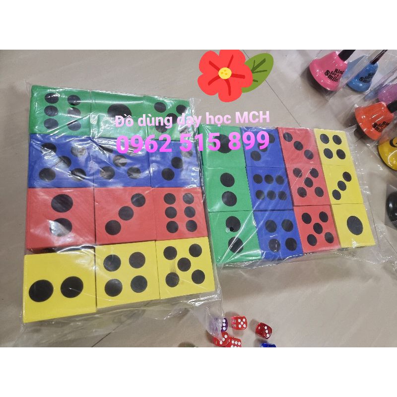 Xúc xắc nhựa 1.6cm, xúc xắc xốp 6.3cm siêu bền