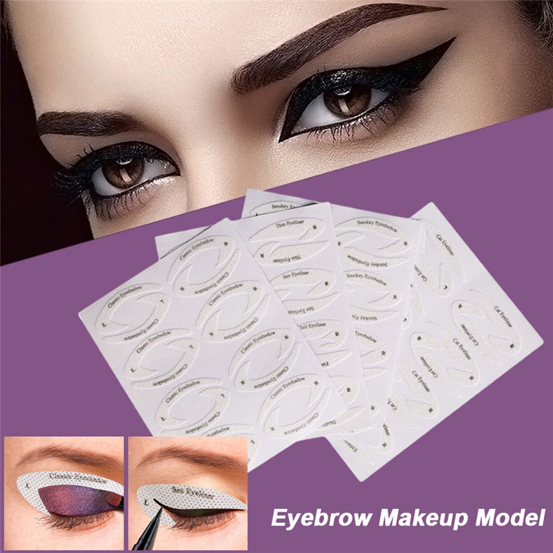 Set 4 Khuôn Thẻ Kẻ Mắt/Lông Mày Trang Điểm Nhanh Chóng Tiện Lợi