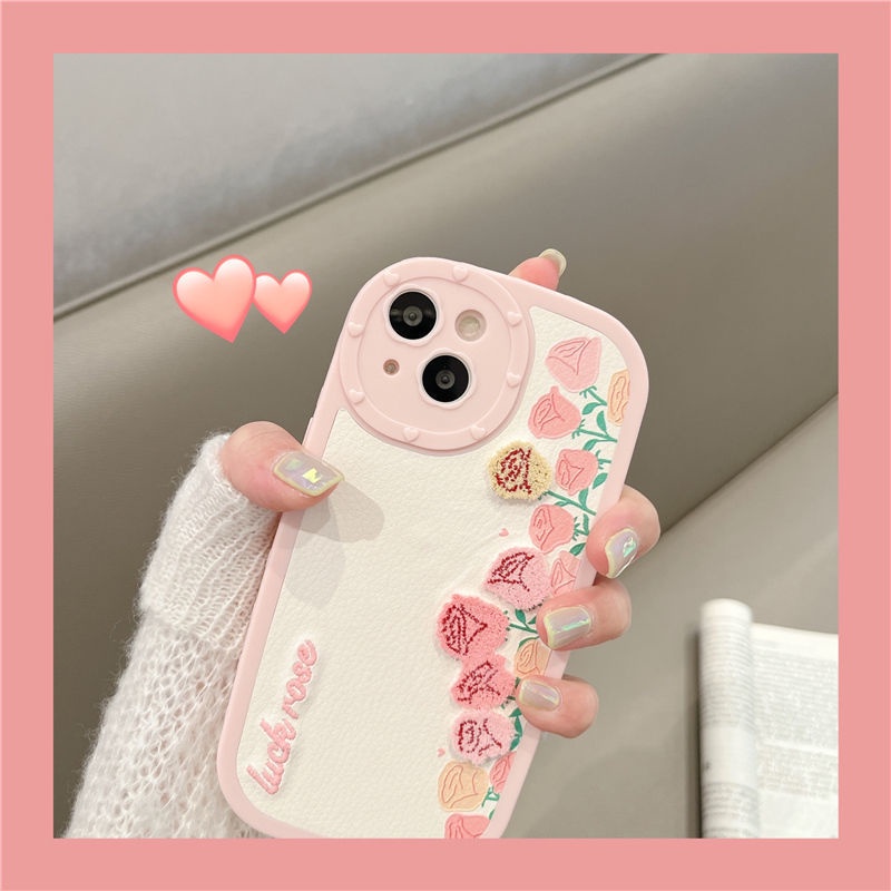 Ốp Điện Thoại Thêu Hình Hoa Tulip Cho iphone 12 13 11 Pro Max X Xs Max Xr Yih8