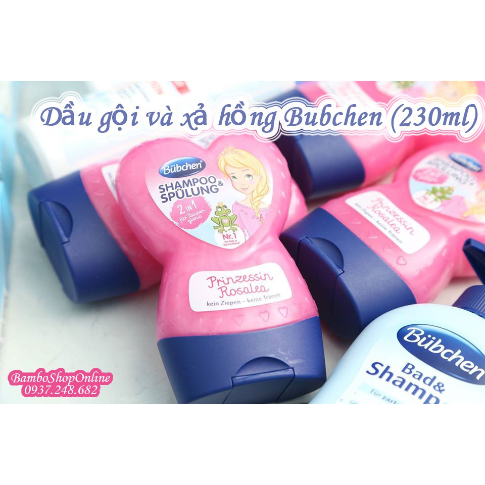 [Hàng nội địa Đức] Dầu gội và xả hồng Bubchen (230ml), không cay mắt bé