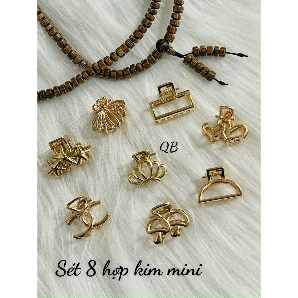 set 8 kẹp tóc kim loại nhỏ nhắn dễ thương xinh xắn
