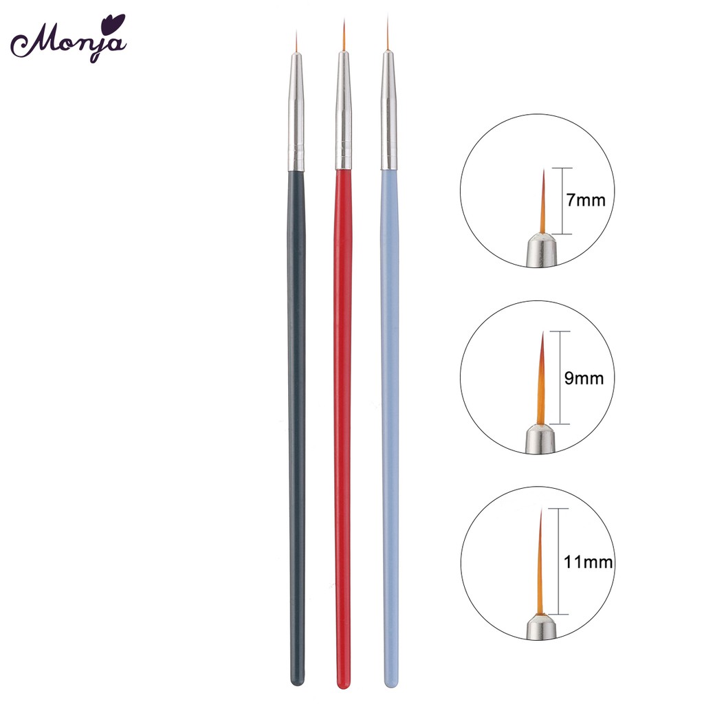 Set 3 cọ vẽ móng tay chất lượng cao