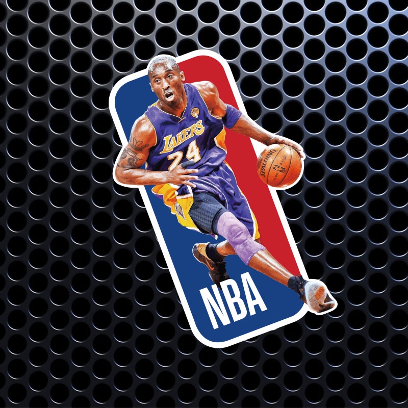 Sticker dán xe hơi hình cầu thủ bóng rổ NBA Lakers Kobe 24 miếng dán phản quang Mamba màu đen cho xe hơi