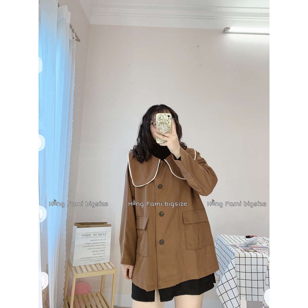 Áo khoác bản cổ to bigsize (A339)(Hằng Fami bigsize)