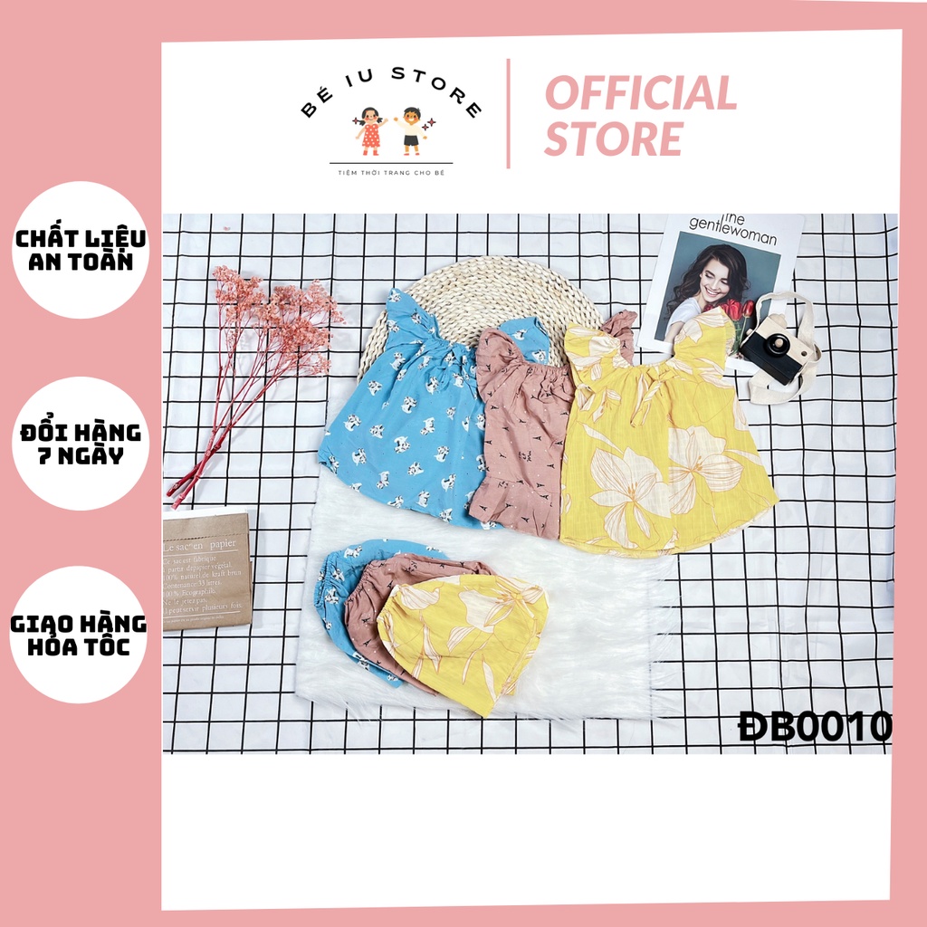 Set Áo kèm quần bé gái phối nơ từ 13-18kg, bộ đồ dành cho bé gái từ 5-7 tuổi họa tiết cực xinh - Bé iu store