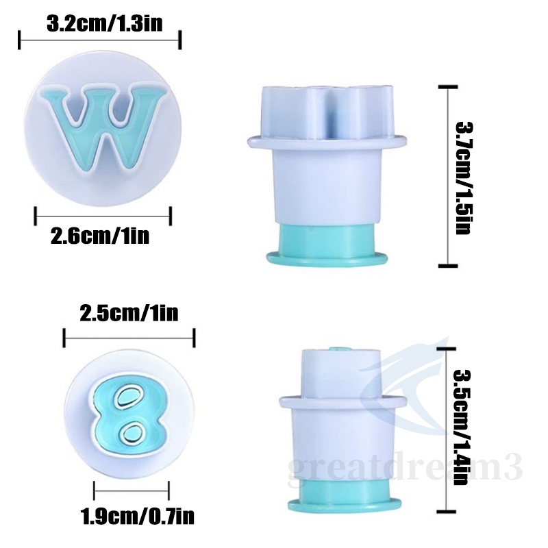 Set khuôn nhấn cắt dập tạo hình bánh quy hình chữ số / chữ cái tiếng Anh dễ sử dụng
