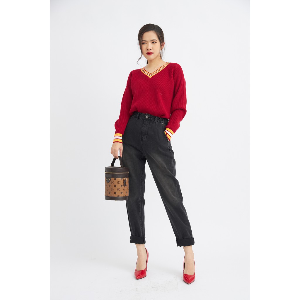 Quần jean nữ cạp chun trẻ trung 20AGAIN cá tính năng động QBA0062 | BigBuy360 - bigbuy360.vn