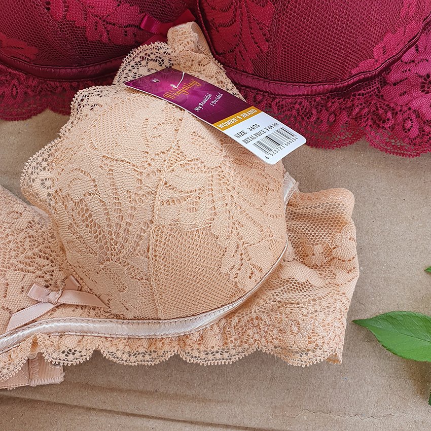 Áo lót nữ 3311 - Ren không gọng - Nâng ngực - Cup chéo - Họa tiết ren hoa
