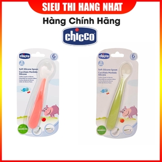 Thìa ăn silicone Chicco cho bé từ 6M+ giúp bé ăn ngon miệng, chống trơn tuột