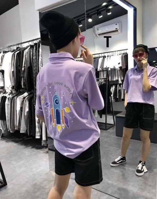 Áo polo tàu vũ trụ in lưng DTR0919
