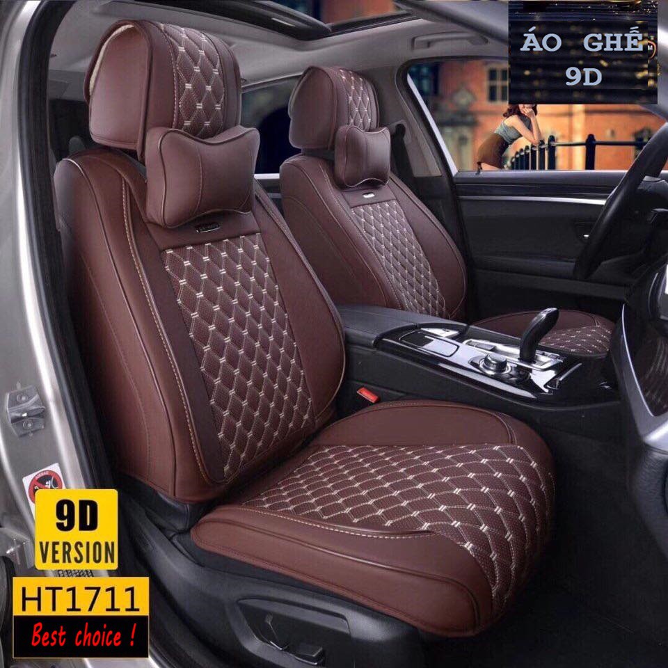 Bộ áo ghế Ô tô 9D cao cấp cho xe 5 chỗ, có ảnh thực tế lắp lên xe + video chi tiết