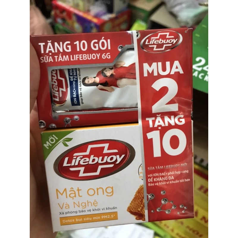 Xà phòng bánh lifebouy 90g mua 3 bánh tặng 1 tuyp KĐR 30g