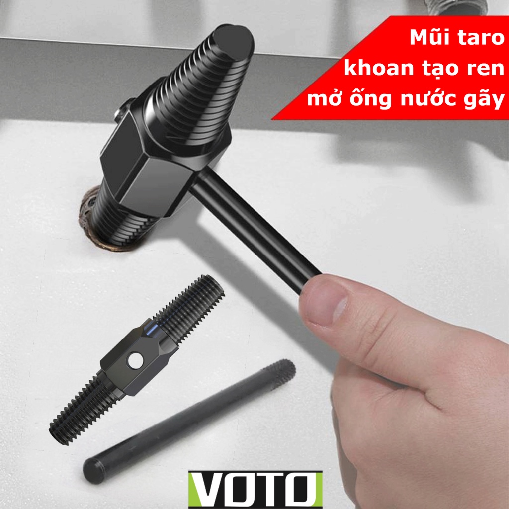 Mũi khoan taro tạo ren ngược, mũi tháo ống nước gãy 2 đầu ren