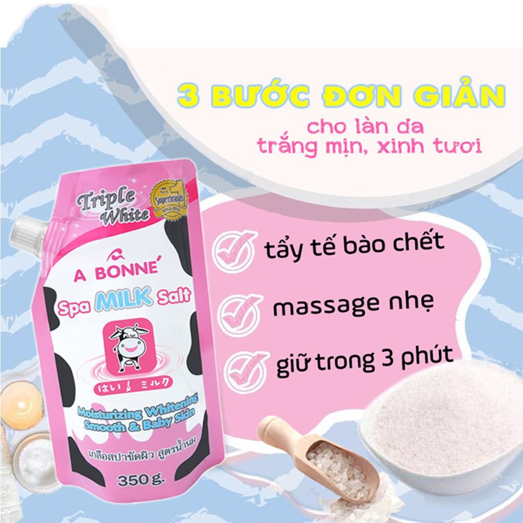 ✅ Muối Tắm Sữa Bò Tẩy Tế Bào Chết Toàn Thân A Bonne Spa Milk Salt 350g