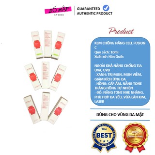[SALE] [CAM KẾT 100% CHÍNH HÃNG] Kem chống nắng CELL FUSION C HỒNG, ĐỎ, XANH Hàn Quốc 10ml, chống nước, không nhờn rít