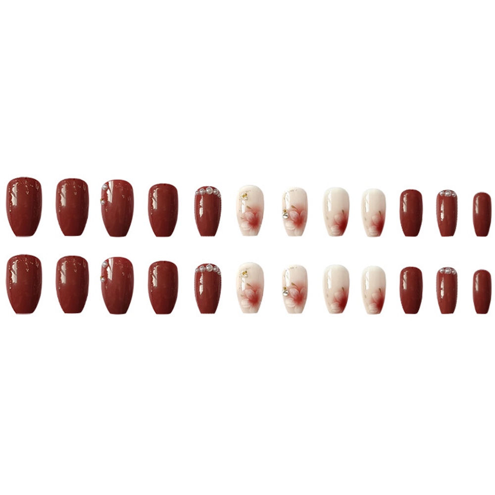 2411 YUKEHUI bộ móng tay giả set móng giả trong suốt móng tay giả đính nơ móng tay giả dài đính đá móng giả đẹp bộ móng tay giả đính đá móng tay giả đính đá ngắn bộ móng tay giả kèm keo móng giả đẹp