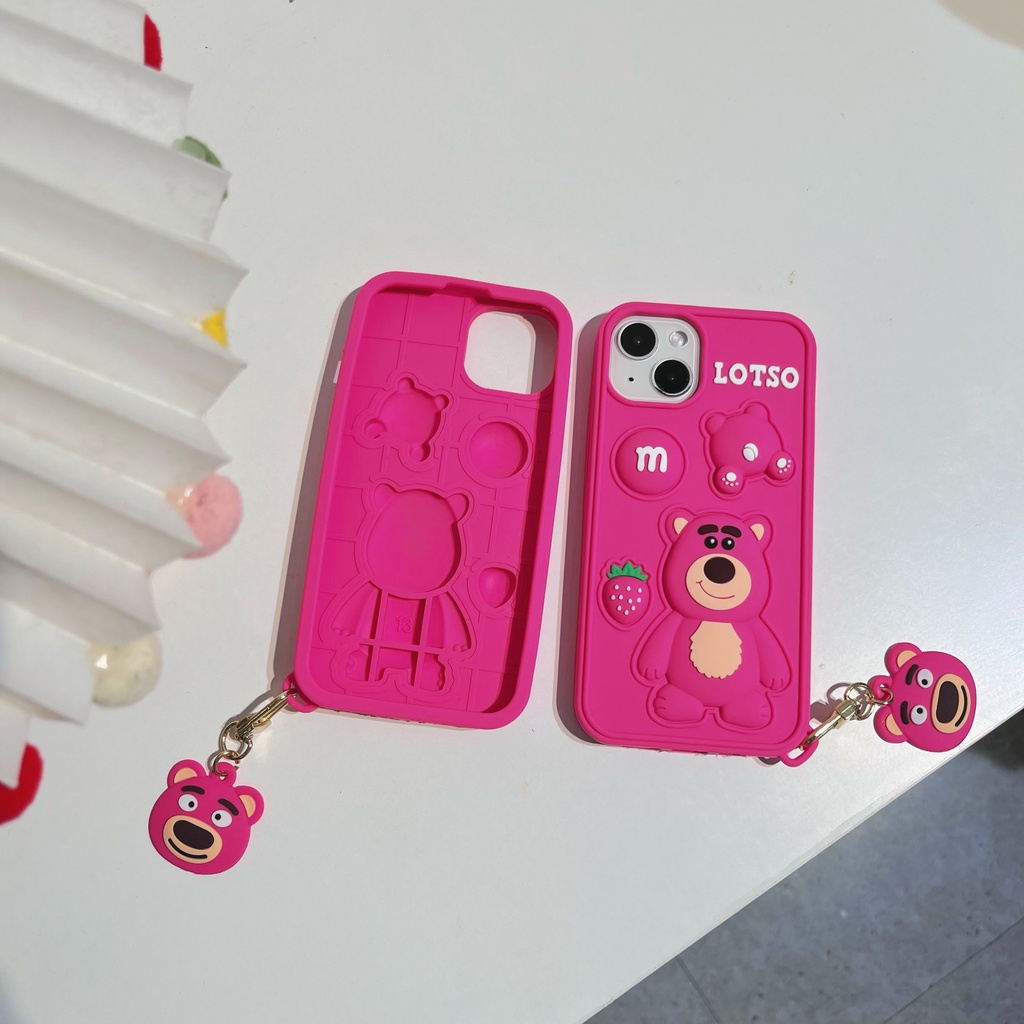 Ốp Điện Thoại Mềm Chống Rơi In Hình Gấu Dâu Hoạt Hình Cho iPhone 6 / 6S 7/8 7Plus / 8Plus / 6Plus 11/12 / XSMAX / XR