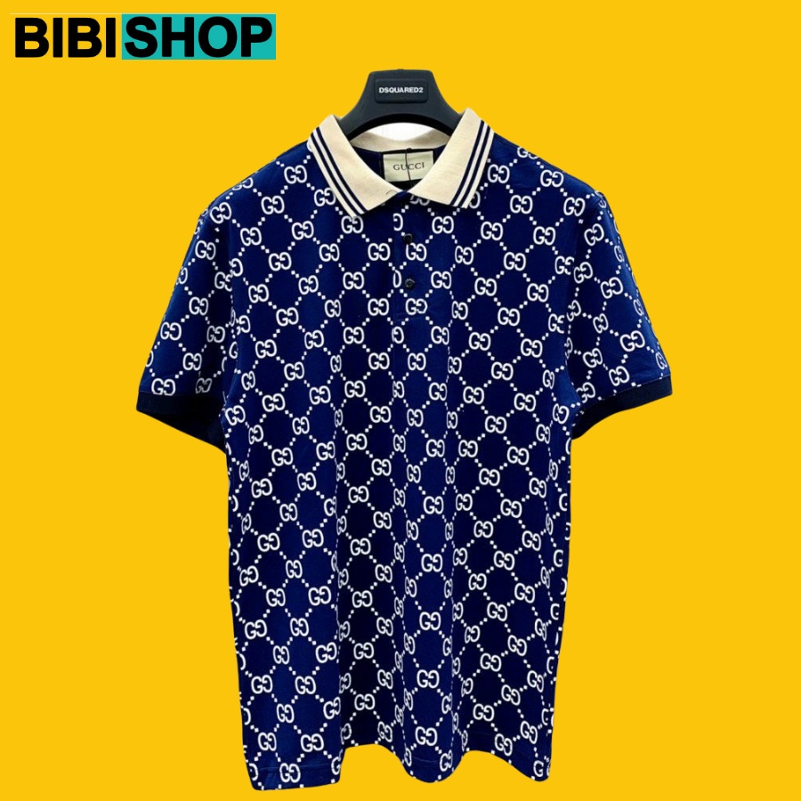 Áo polo nam ngắn tay cổ bẻ in hoạ tiết GC chất cotton mềm mịn AH15