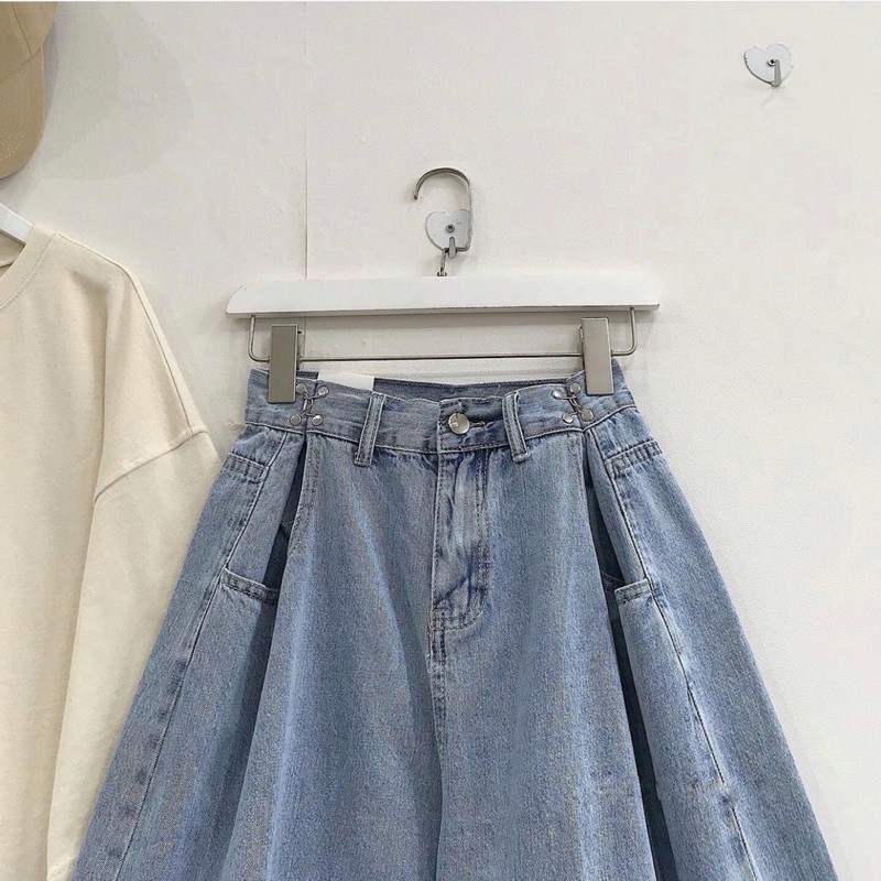 Quần short jeans nút gài ảnh thật | BigBuy360 - bigbuy360.vn