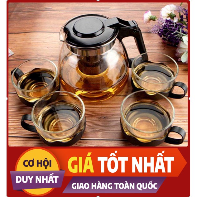 Bộ Ấm Pha Trà,Cafe Tặng Kèm 4 Cốc Sang Chảnh