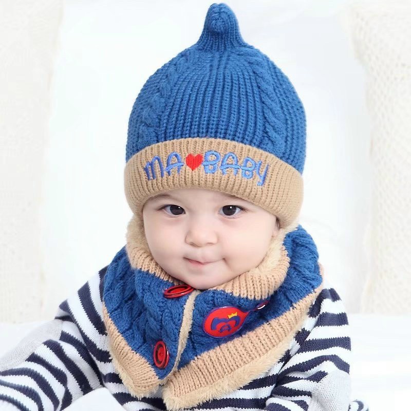 [GIÁ SỐC] Set mũ len khăn ống ấm áp cho bé Ma Baby