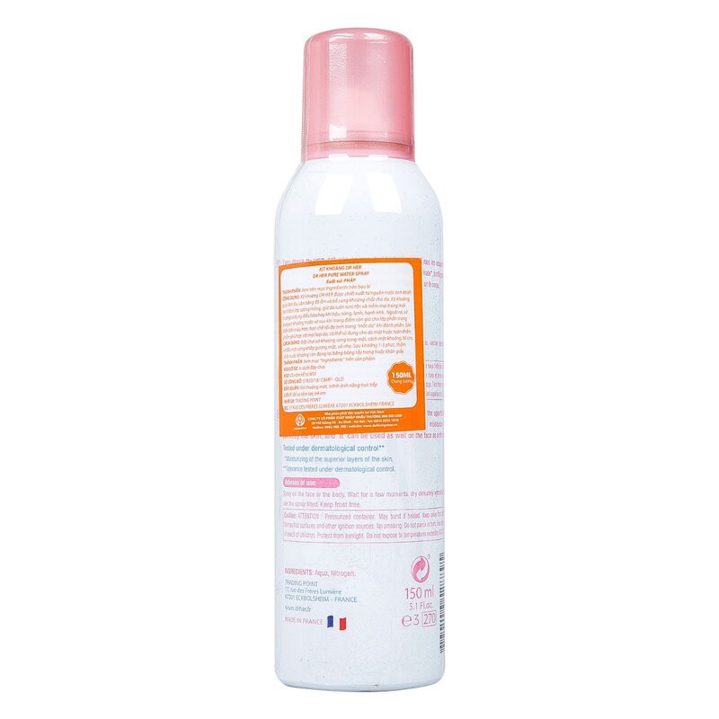 Xịt Khoáng Dr Her Paris Làm Dịu Da Pure Water Spray 150ml