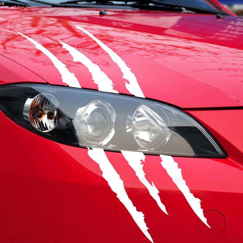 Hình Dán Tem Cào Vết Xước Decal Trang Trí Ô Tô - Nhãn Dán Phản Quang Hoạ Tiết Thể Thao CARZONE.TOP