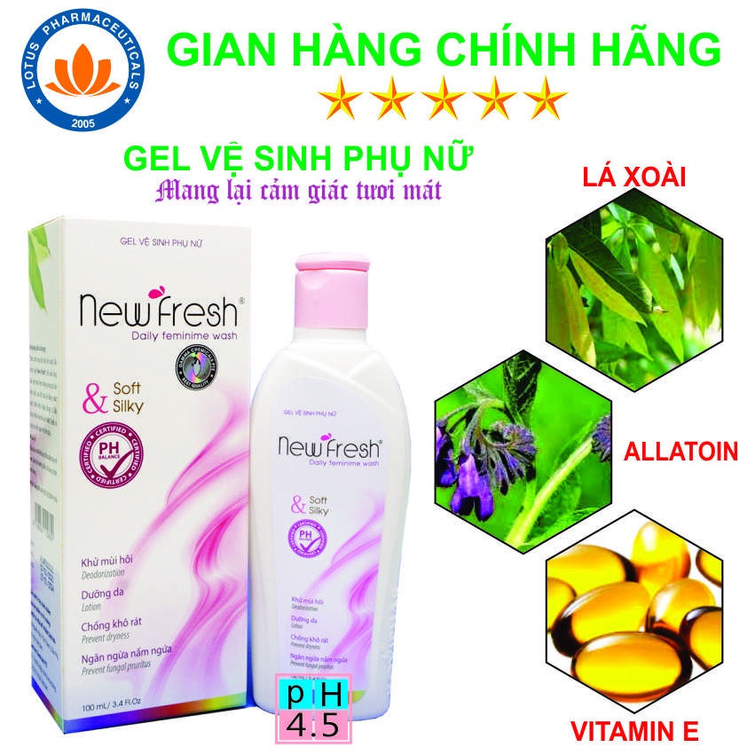 [FREESHIP + QUÀ TẶNG 49K] NEW FRESH Dung dịch vệ sinh phụ nữ dịu nhẹ, tươi mát, ngăn ngừa nhiễm bệnh cơ quan sinh dục.