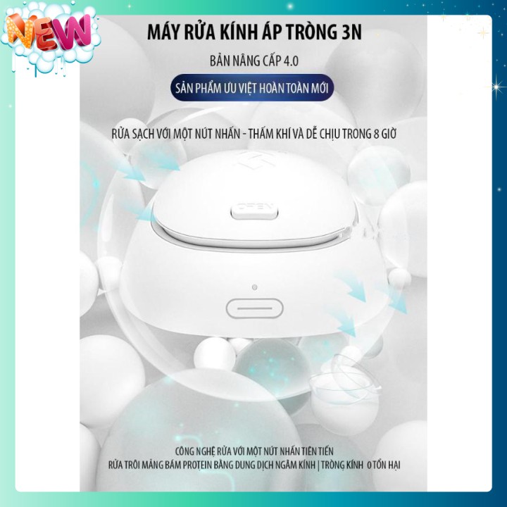 🇳 🇪 🇼®️ Máy Rửa Kính Áp Tròng 3N Với Phiên Bản 4.0 Chỉ cần 1 nút ấn là sạch ngay