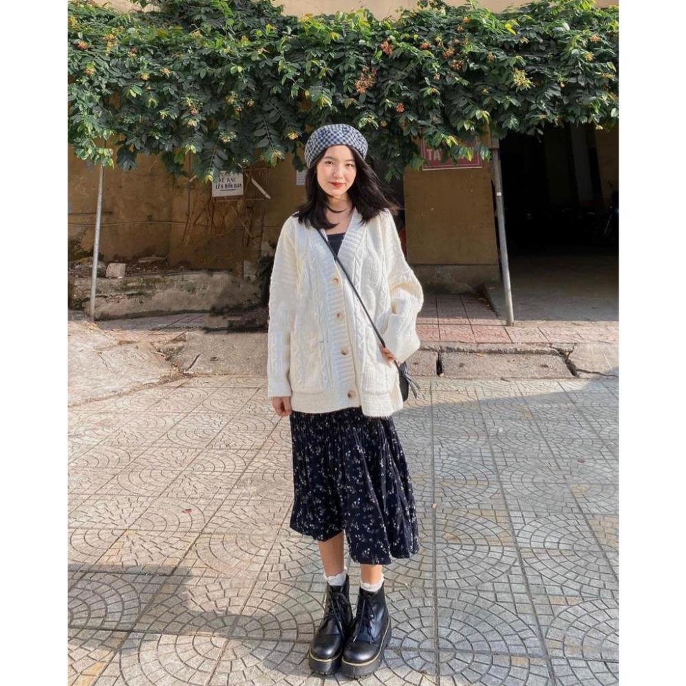 Áo khoác cardigan len thừng form RỘNG OVERSIZE dáng dài kiểu dáng Hàn Quốc hàng Quảng Châu cực dầy dặn