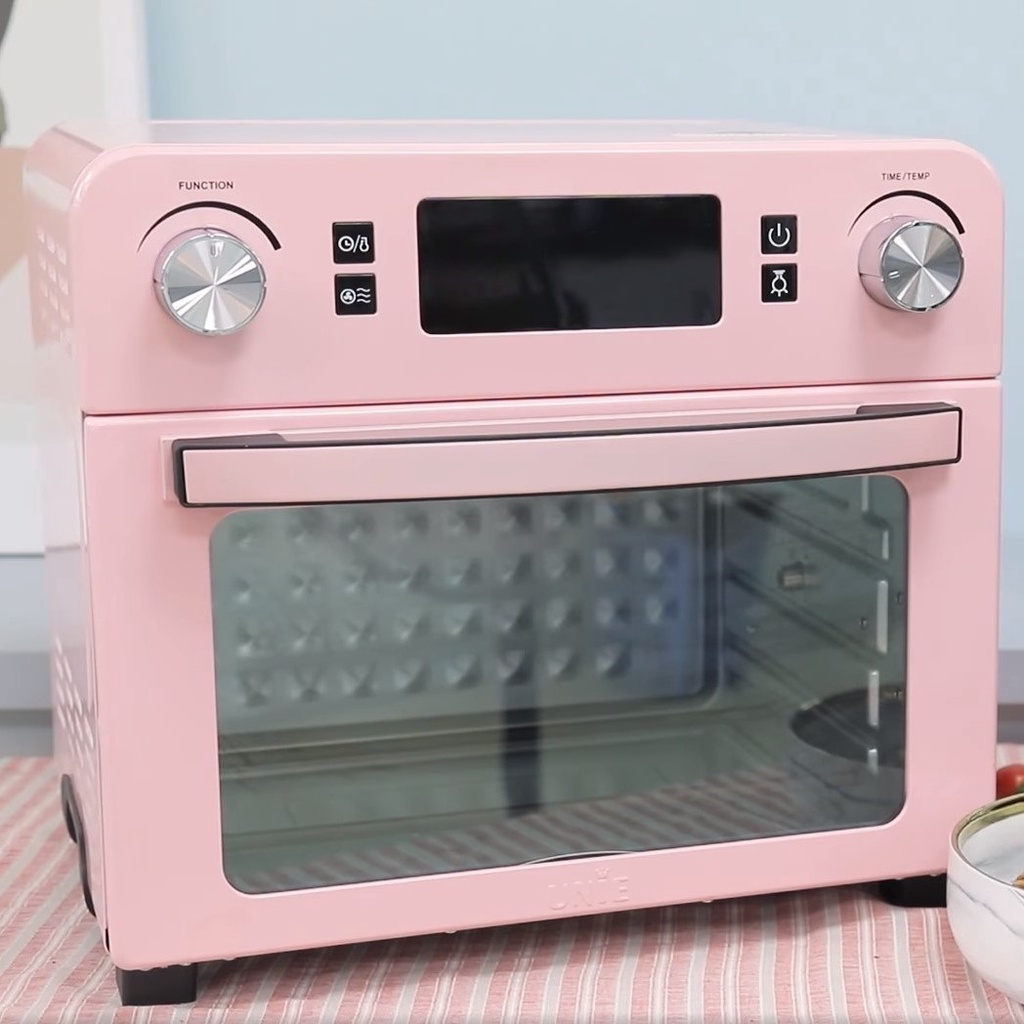 Lò nướng kiêm nồi chiên không dầu UNIE Q37 dung tích 25L màu hồng