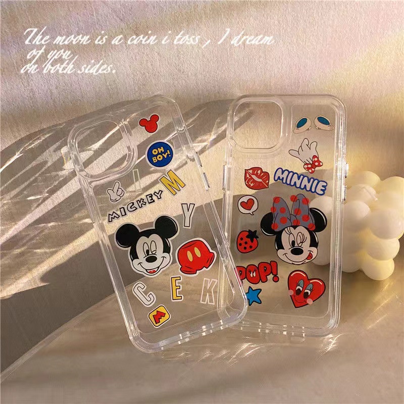 Ốp Điện Thoại Trong Suốt Hình Chuột Mickey Minnie Cho iphone 14 pro Max 11 13 7 8 Plus 12 13Pro Max X XS Max 7 8 SE 2020
