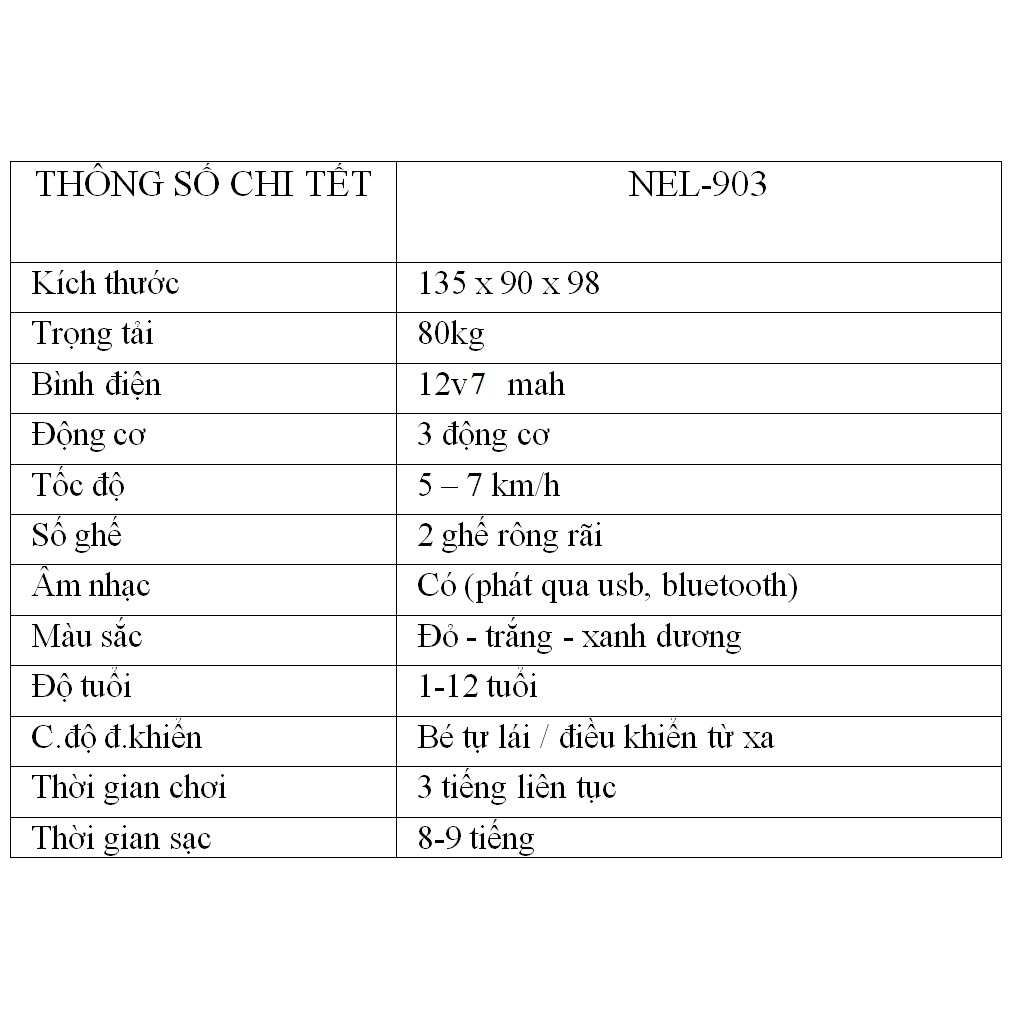 [Hàng có sẵn] Xe Địa Hình Trẻ Em Nel-903 | Bánh có cao su | Động cơ lớn | Đổi trả - BH 12 tháng