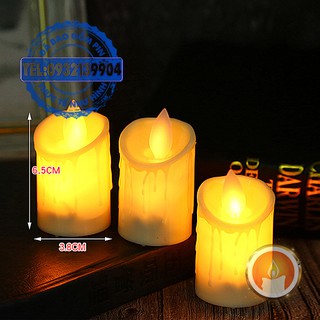 Nến điện tử nhỏ tim lắc kiểu sáp chảy (ĐÃ KÈM PIN)