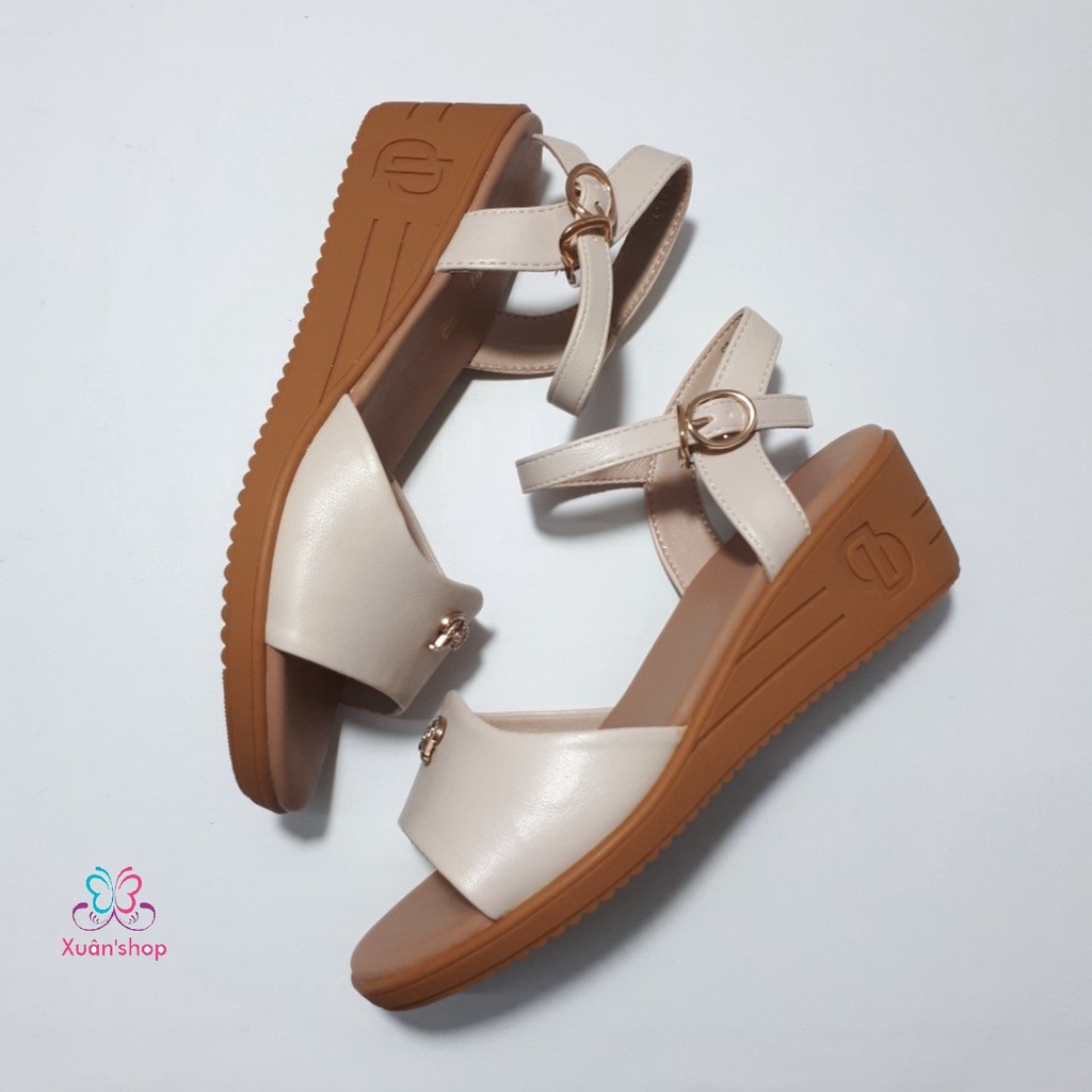 Sandal Dusto quai ngang, đế xuồng cao 5cm (size 37, 39)