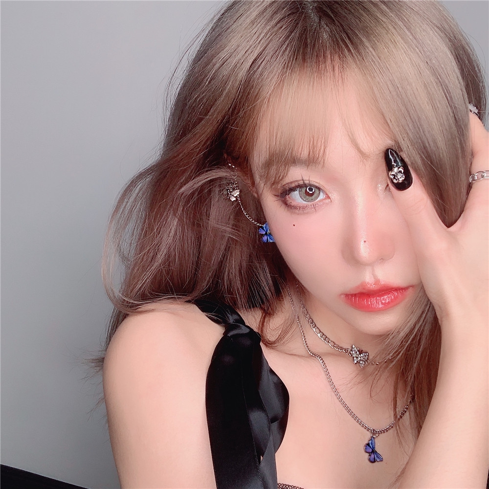 Khuyên tai mặt hình bươm bướm thiết kế chuỗi dây cá tính thời trang