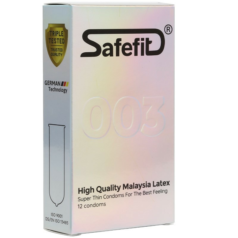Bao cao su siêu mỏng cao cấp, chống tuột, tạo cảm giác chân thật Safefit 003 - Hộp 3 hoặc 12 cái