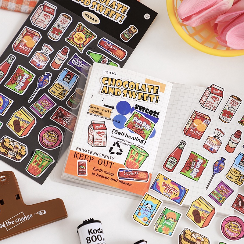 Mhamm 1 Tờ Nhãn Dán Đồ Ăn Nhanh Mùa Hè