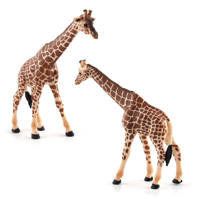 Wholesale manufacturersSimulation of wild animal model sets large and small  giraffe family of four plastic model