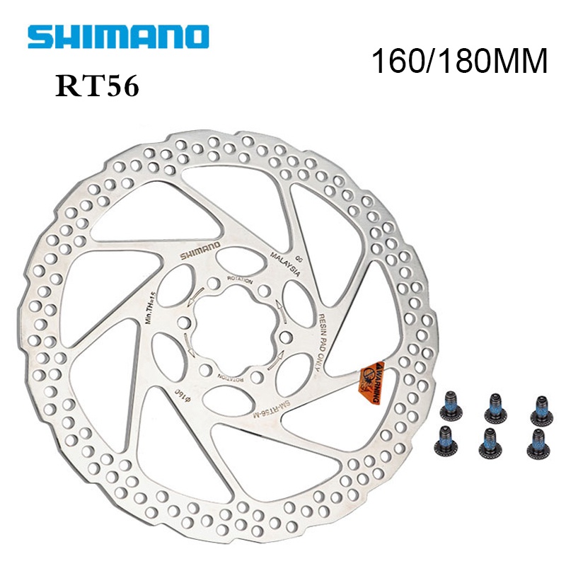 Bộ Thắng Đĩa Xe Đạp SHIMANO Rotor RT56 RT30 RT10 160/180/203mm Kèm 6 Bu Lông