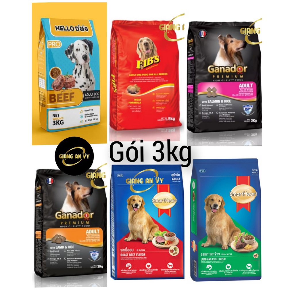 3kg - Ganador , Hello Dog , Smartheart - Thức ăn chó trưởng thành, chó lớn