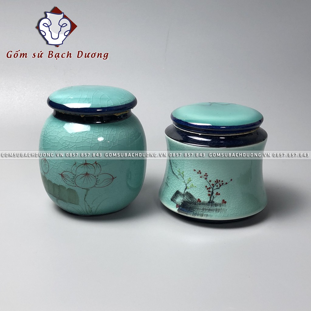 HŨ ĐỰNG TRÀ 250ml - 350ml bằng sứ AN TOÀN SỬ DỤNG - GỐM SỨ BẠCH DƯƠNG - HC-11-12