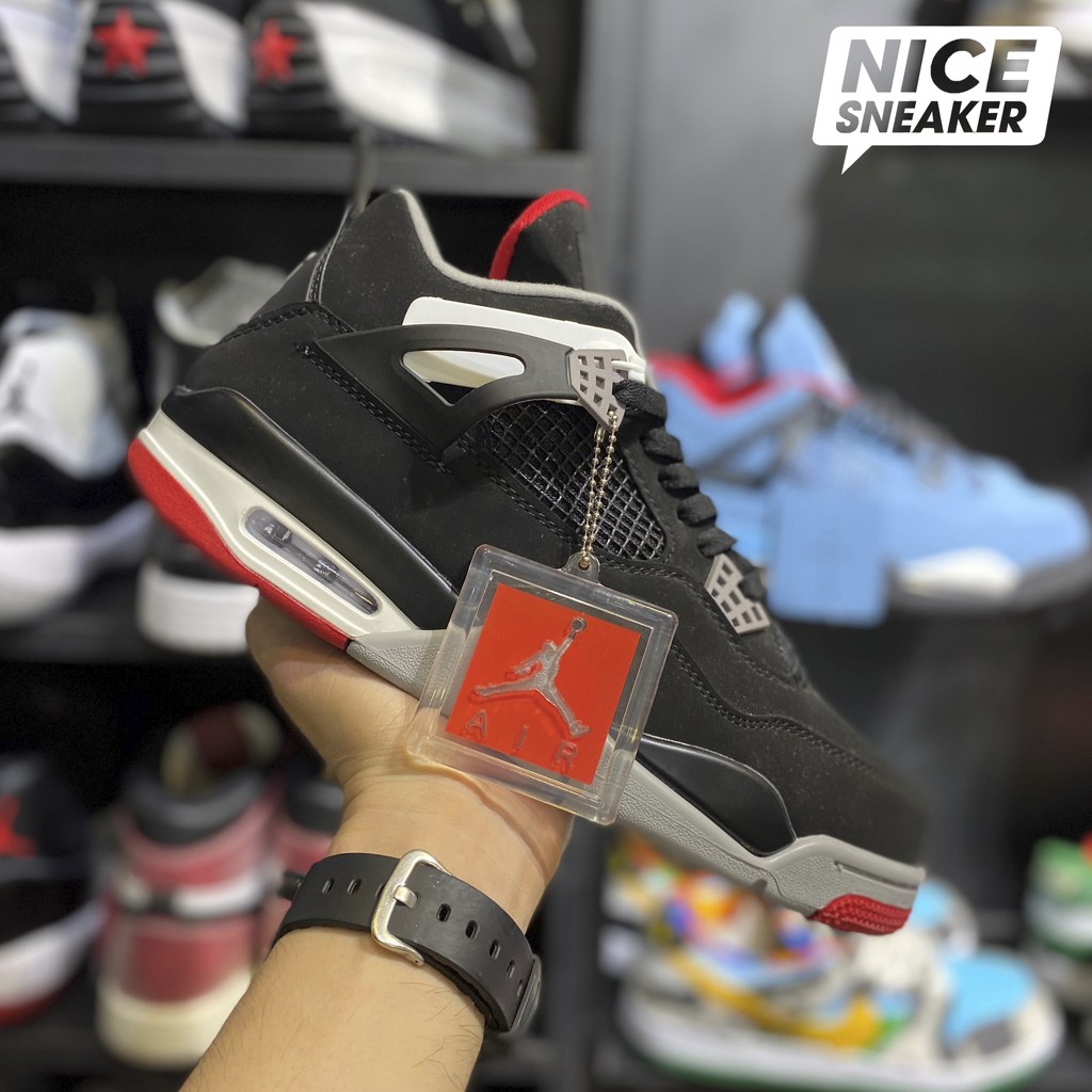 Giày sneaker | Giày bóng rổ - Jordan 4 Bred ( đen đỏ ) - bản 1:1 .
