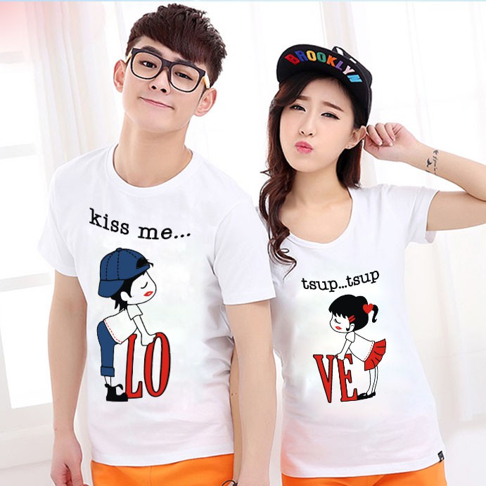 Áo thun Cặp Đôi Nam Nữ Couple Valentine AZ - Form Rộng BIGSIZE M534