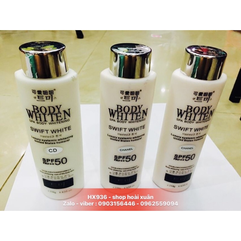 Kem dưỡng trắng da toàn thân body whiten swift white spf 70 pa+++ BODY US Magic Flowers Snail white suncreen - HX936