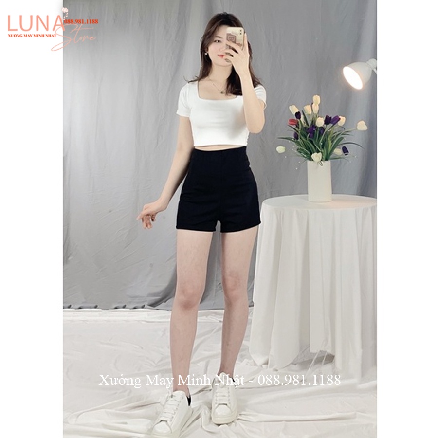 Quần short dance nữ lưng cao cạp liền khóa sau vải Umi co giãn - Quần đùi nữ ôm eo mông tập nhảy yoga gym múa tôn dáng